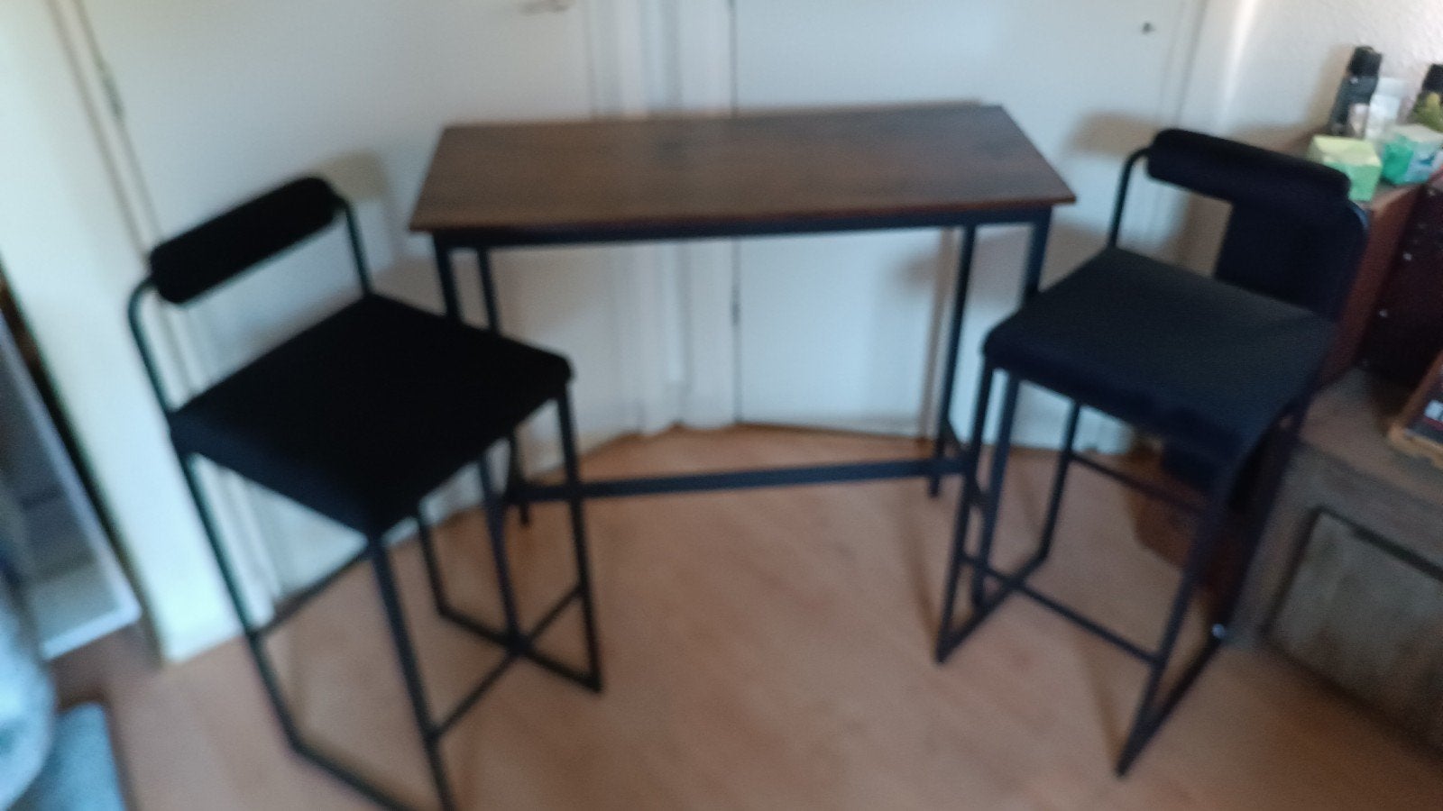 Bartafel met 2 barkrukken - Industrieel design, Gebruikt, 50 tot 100 cm, 100 tot 150 cm, Tot twee personen