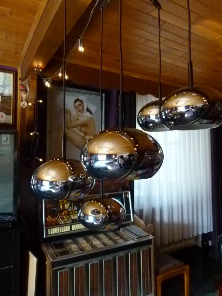 vintage space age hanglamp kaskaden chrome, Ophalen, Zo goed als nieuw, Space age, Metaal