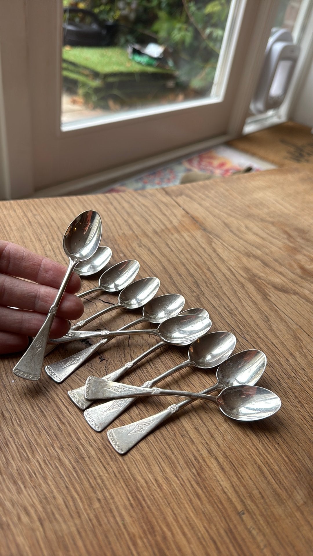 Set van 10 zilveren thee lepeltjes van zilversmid Huisman, Antiek en Kunst, Ophalen of Verzenden