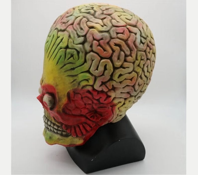 Mars Attacks alien full face latex masker, Ophalen of Verzenden, Nieuw, Halloween of Griezel