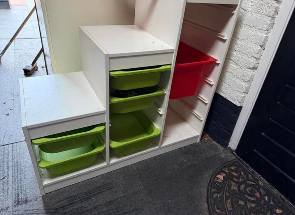 Trofast trappenkast IKEA  Opbergcombinatie met paar bakken, Ophalen of Verzenden, Zo goed als nieuw, Wit, Overige typen