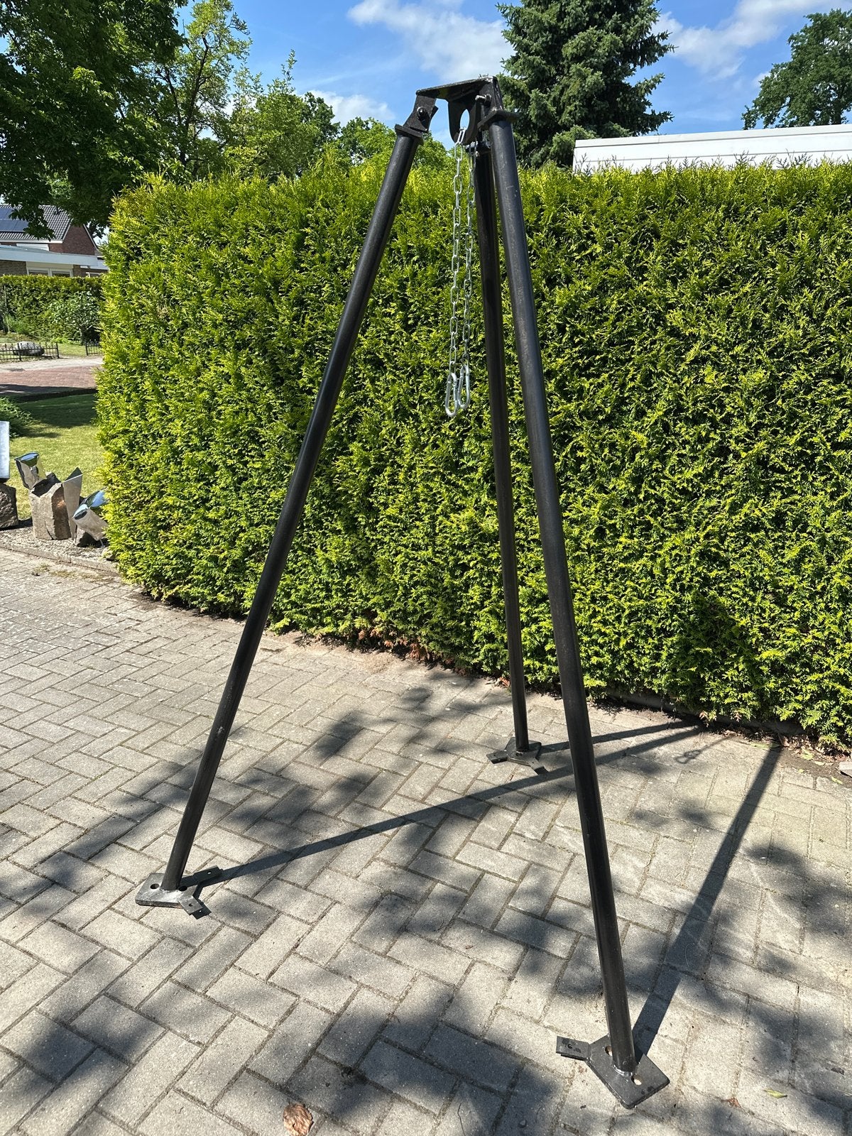 Degelijke driepoot voor palen trekken of barbecue, Ophalen, Gebruikt