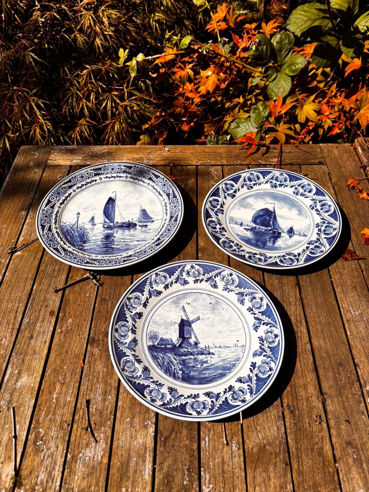 3 handbeschilderde wandborden Potterie Oud Delft Nijmegen, Ophalen