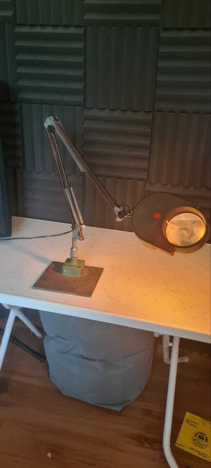 Vintage Loeplamp met Verlichting en Zware Voet, Hobby en Vrije tijd, Vergrootglazen, Loepen en Loeplampen, Ophalen of Verzenden