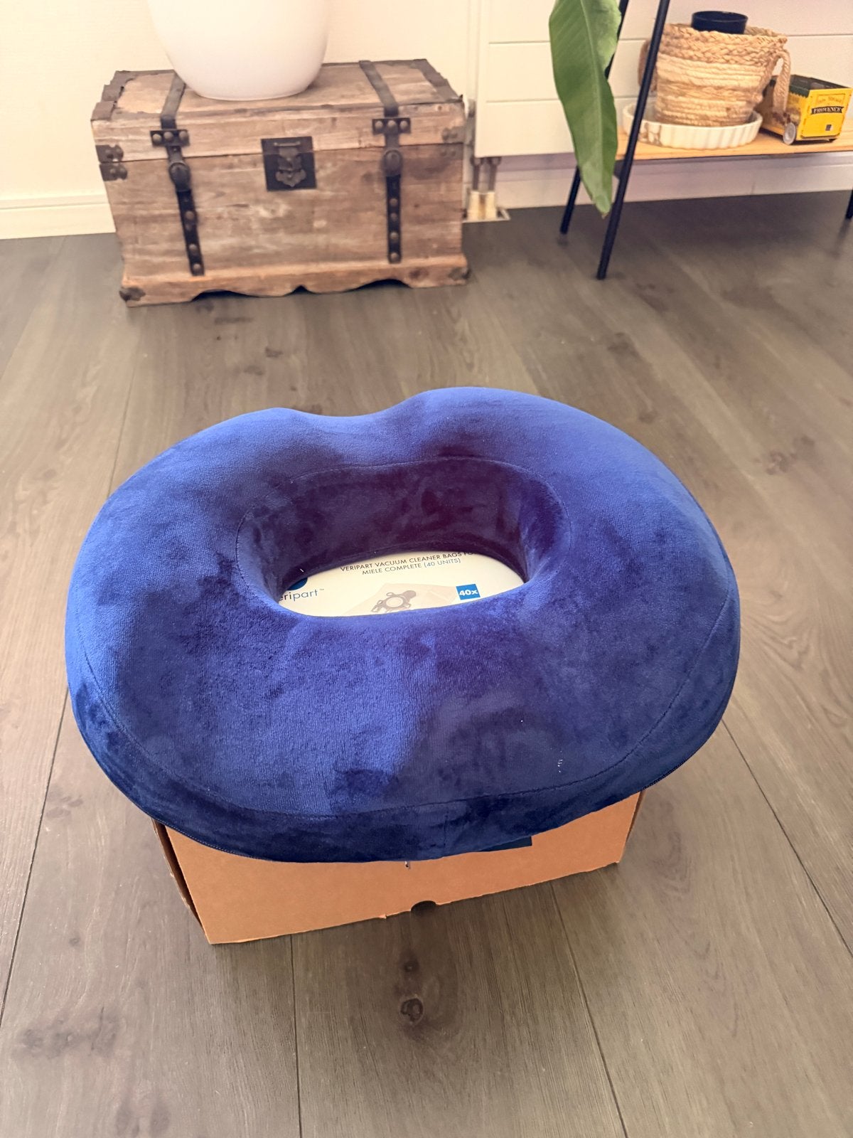 Stuitkussen / orthopedisch zitkussen van traagschuim – blauw, Ophalen, Zo goed als nieuw