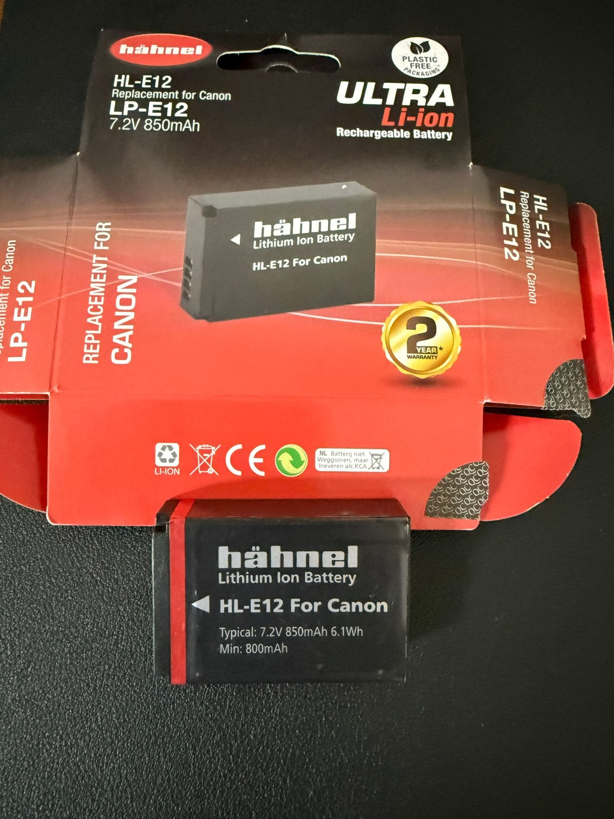 Hähnel HL-E12 Li-ion batterij voor Canon LP-E12, Verzenden, Zo goed als nieuw