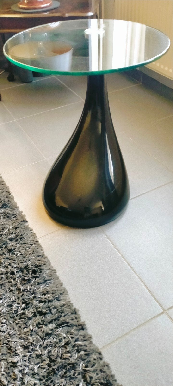 Bijzettafeltje, Minder dan 55 cm, Rond, Glas, Ophalen