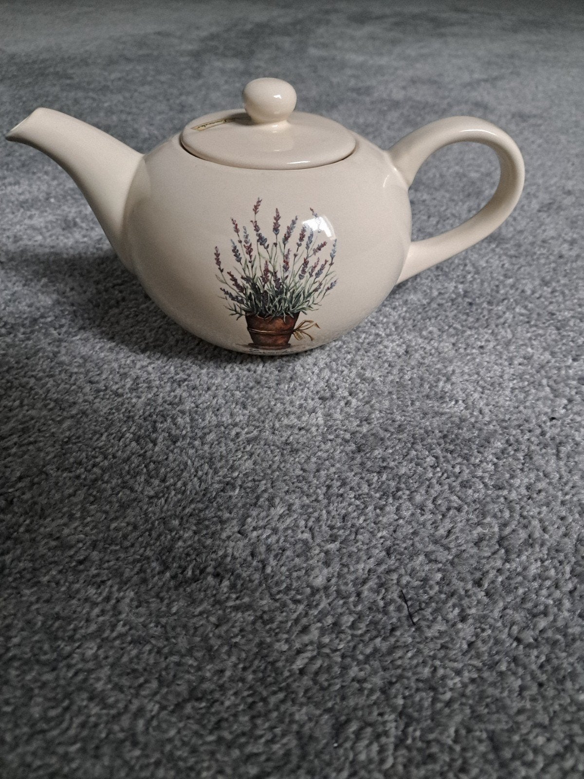 Theepot Jet ter Steege met lavendel decoratie, Ophalen, Gebruikt, Keramiek, Landelijk/Boerenbont