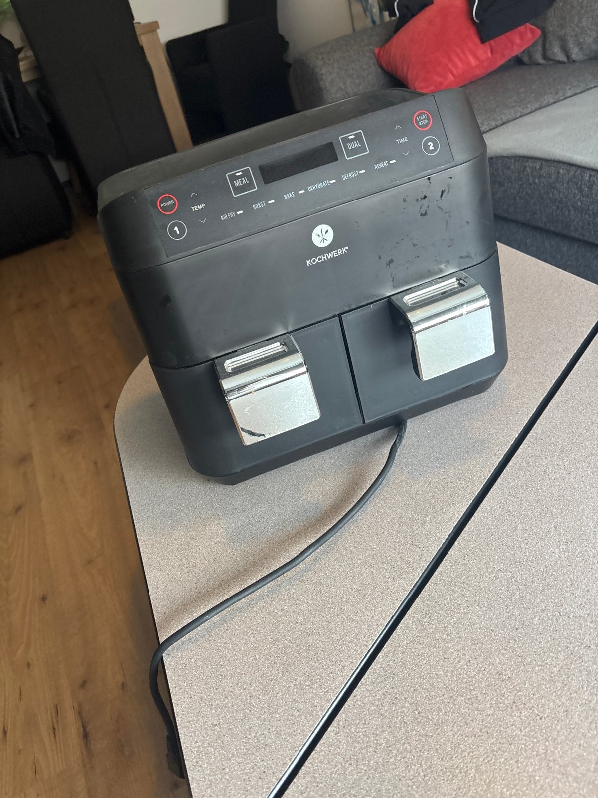 Kochwerk Airfryer met dubbele mand - Zo goed als nieuw, Witgoed en Apparatuur, Airfryers, Ophalen of Verzenden, Zo goed als nieuw