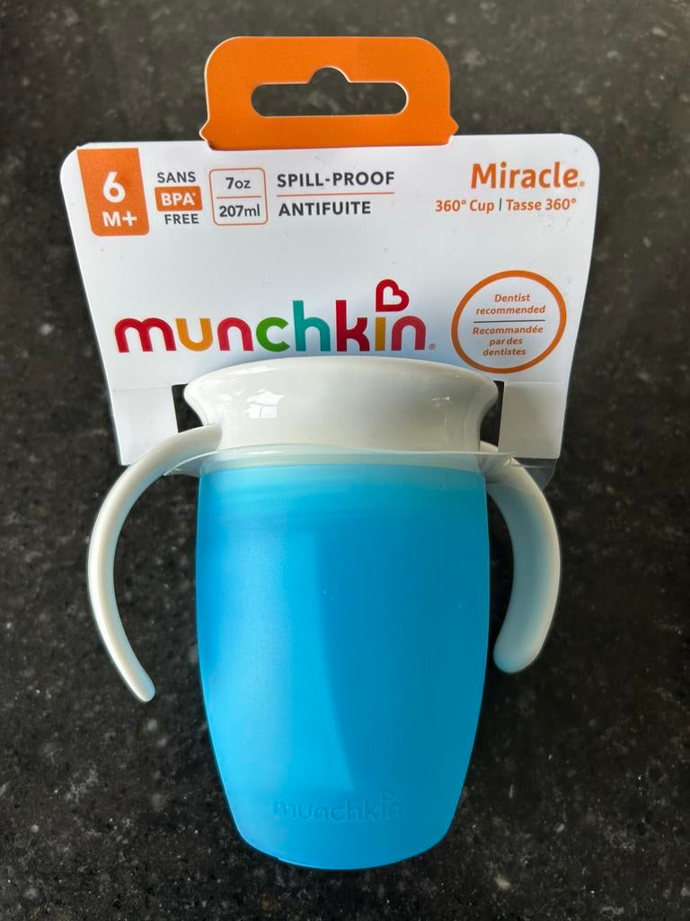 Munchkin Miracle 360 Trainer Cup Blauw NIEUW, Kinderen en Baby's, Babyvoeding en Toebehoren, Ophalen of Verzenden, Nieuw, Overige typen
