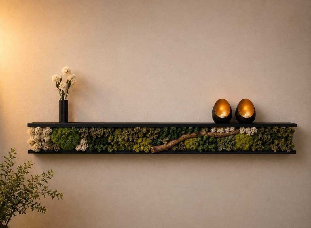 Wandplank mosschilderij - 115 cm breed, Ophalen of Verzenden, Nieuw