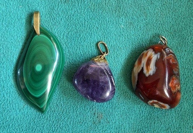 Malachiet Amethist Agaat hangers voor ketting edelsteen, Verzenden, Overige typen