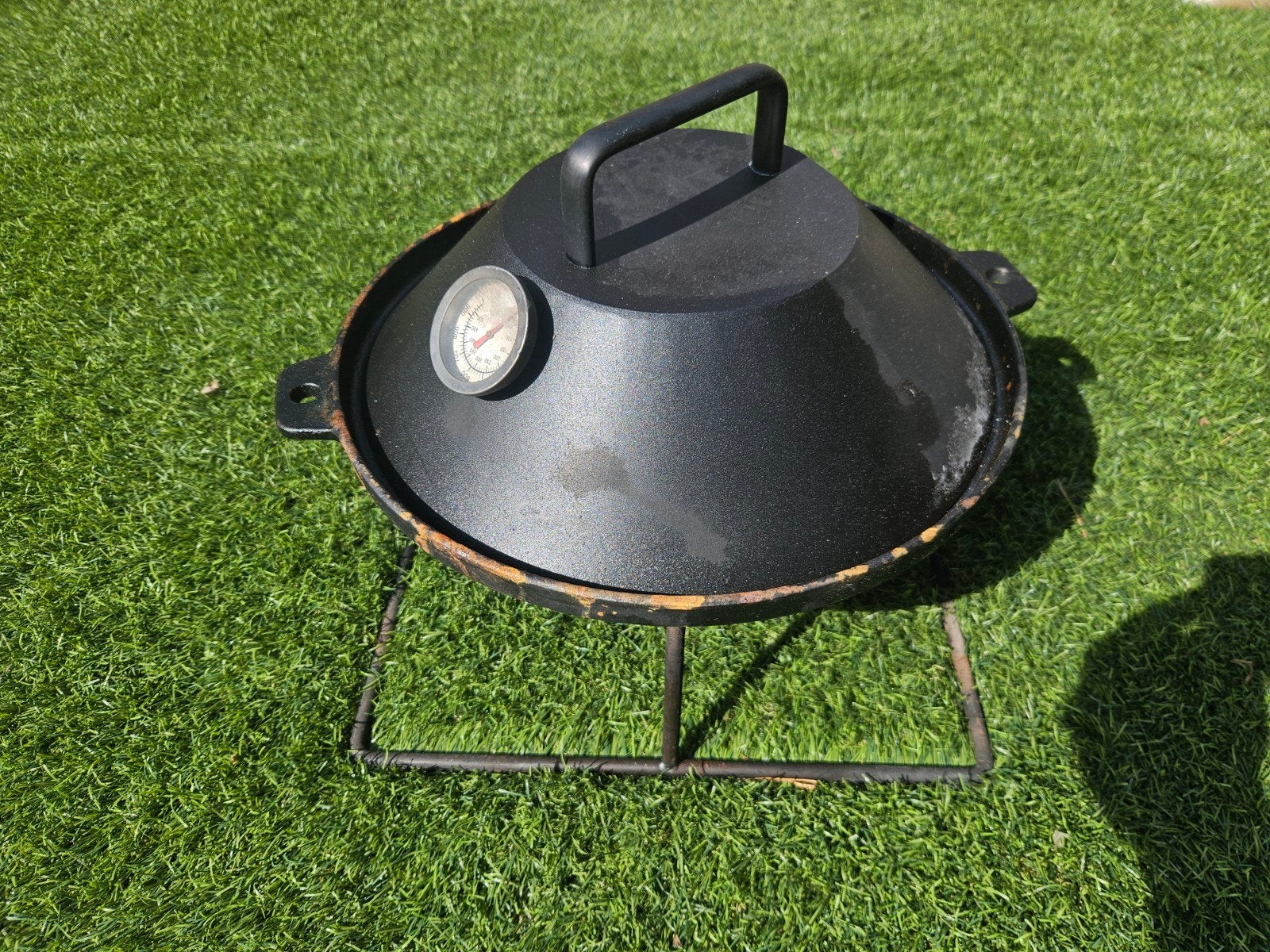 Easy Fires 35cm ronde BBQ grillpan met deksel, Ophalen of Verzenden, Zo goed als nieuw, Easy Fires