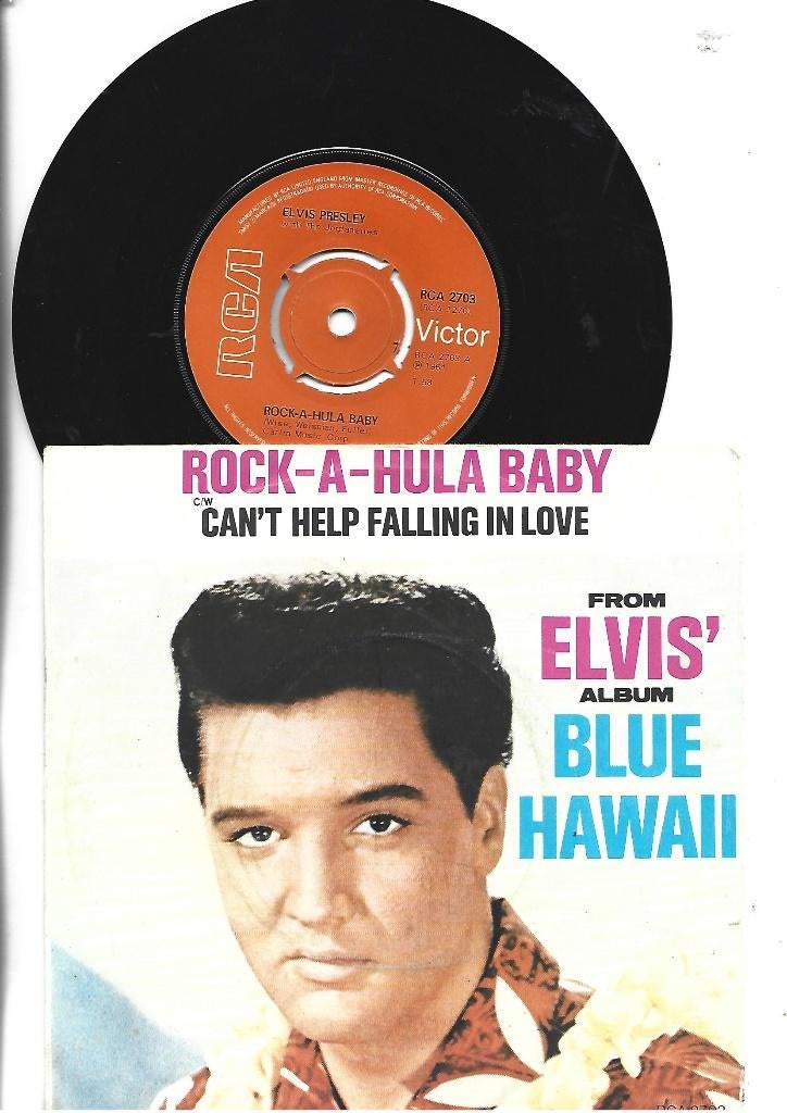 ELVIS PRESLEY SINGLE 7" ROCK-A-HULA BABY -1977, 7 inch, Single, Ophalen of Verzenden, Zo goed als nieuw