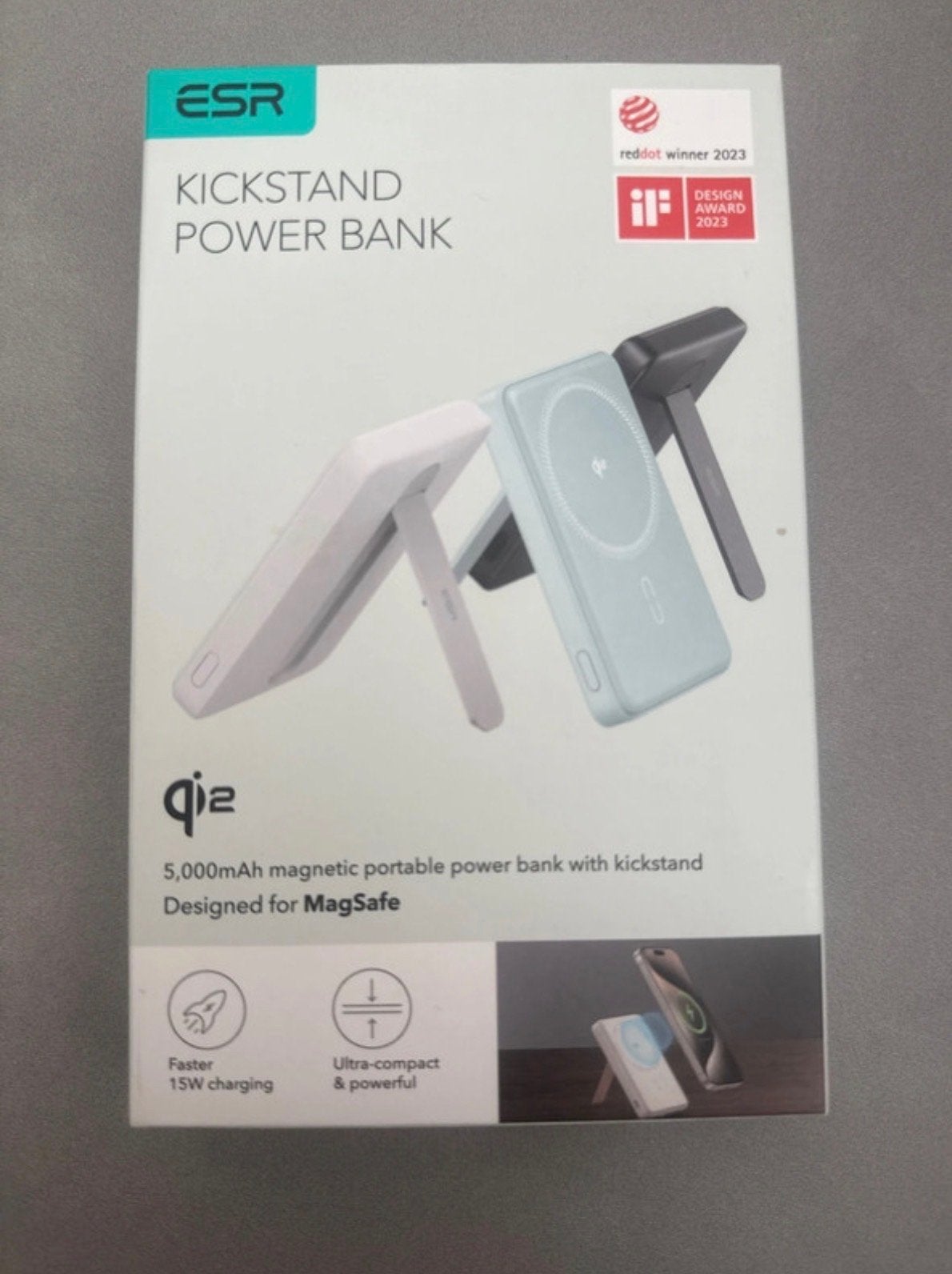 ESR Qi2 MagSafe Power Bank met Kickstand 5000mAh, Ophalen of Verzenden, Nieuw