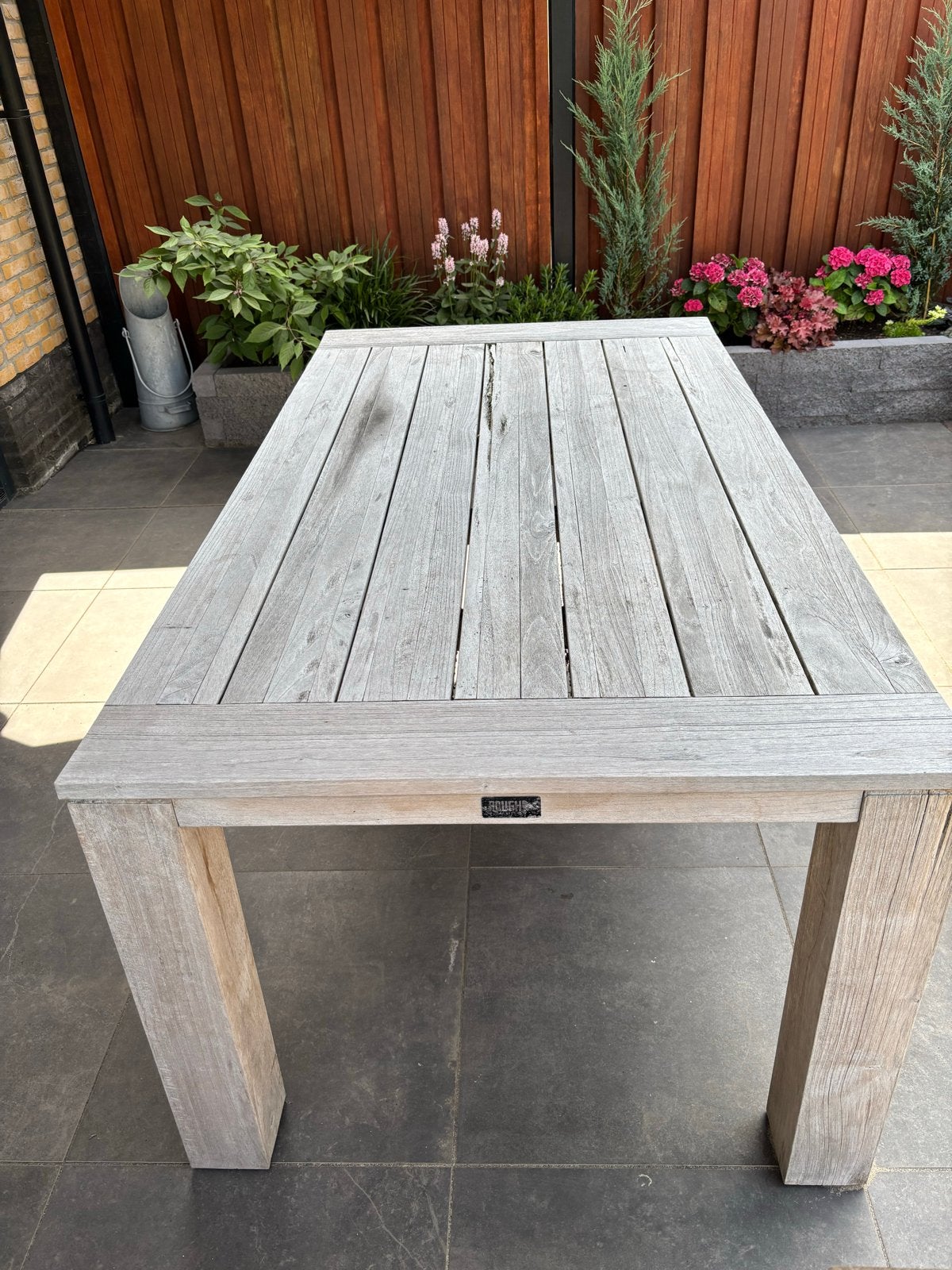 Houten tuintafel merk Rough, Tuin en Terras, Tuintafels, Ophalen, Gebruikt, Rechthoekig, Hout