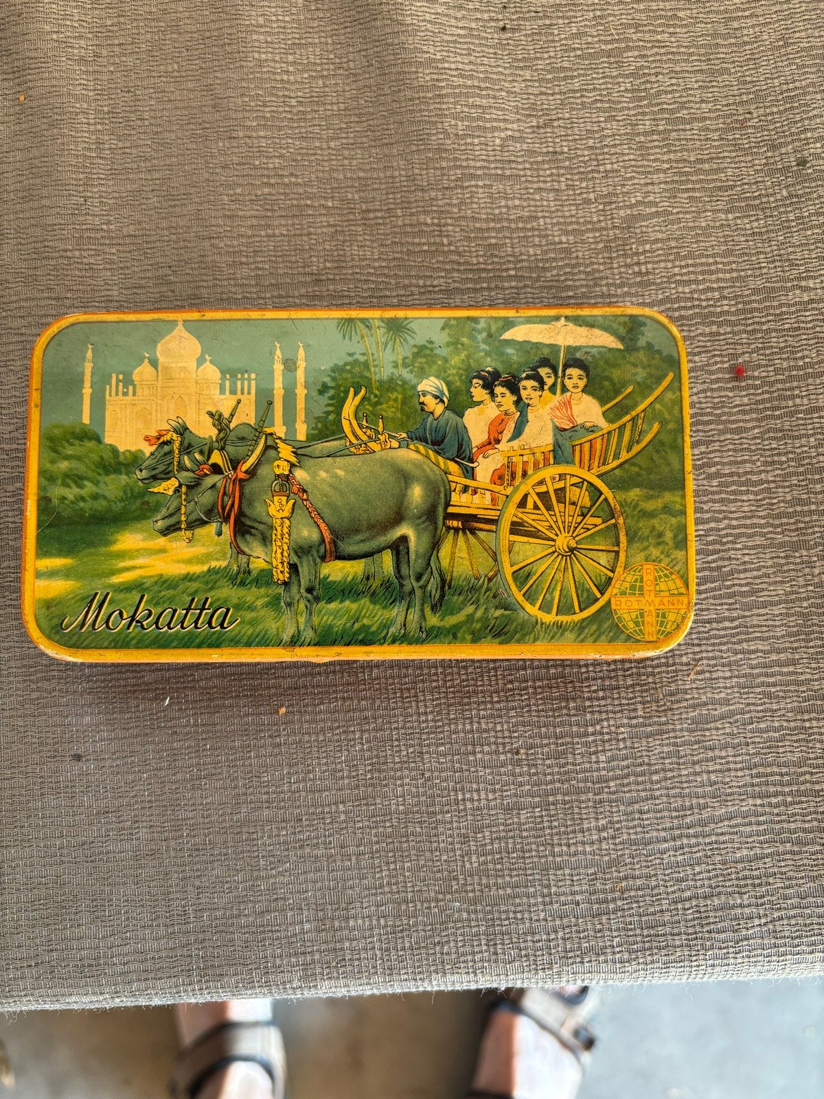 Vintage Mokatta reclameblik uit de jaren '50, Ophalen of Verzenden, Gebruikt