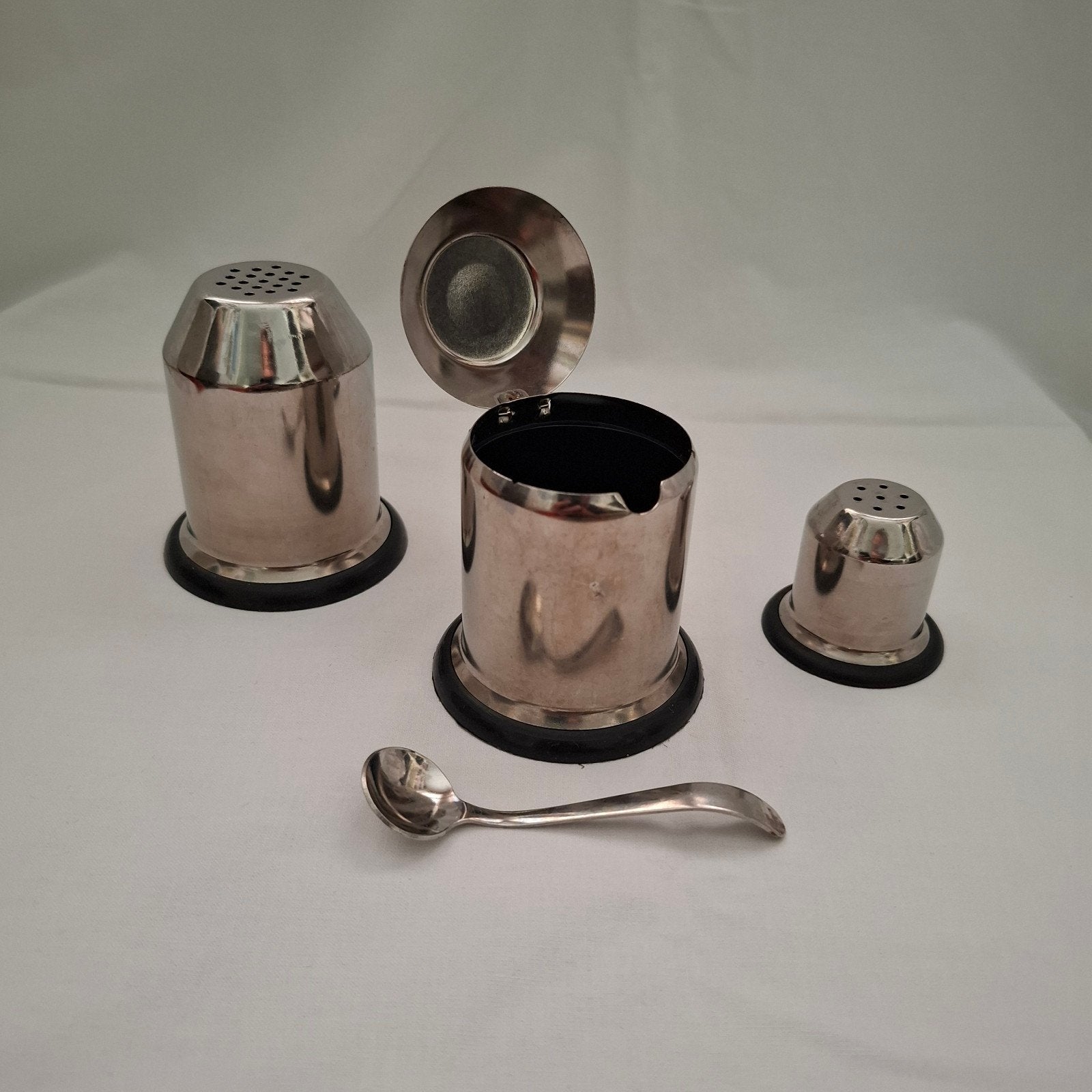 Set van 3 RVS strooiers met lepel, Verzenden, Zilver, Metaal, Overige merken