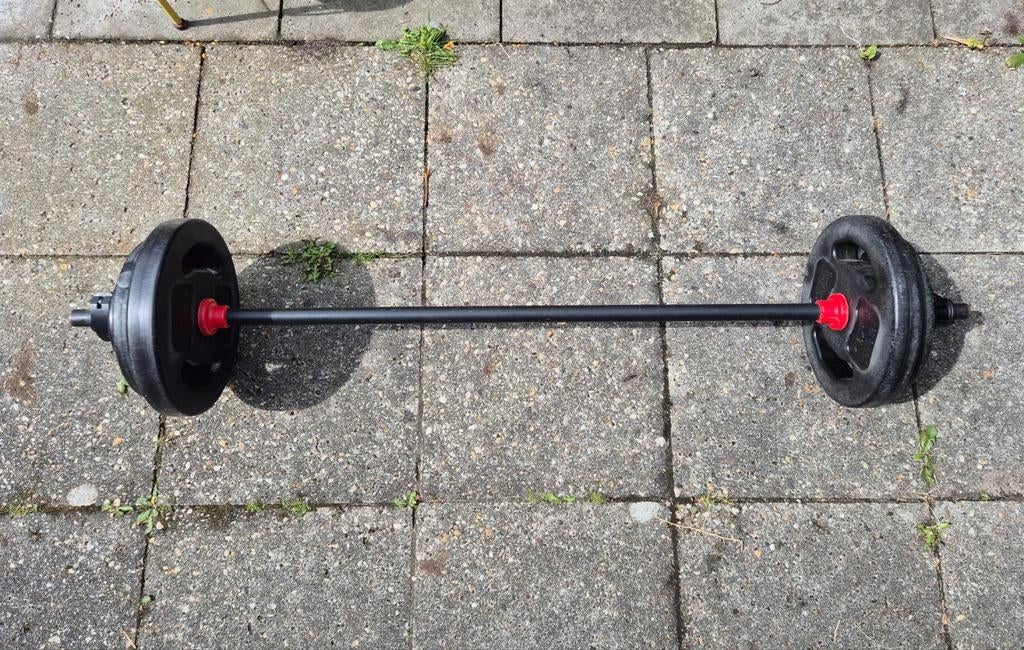 Verstelbare barbell/halterstang met gewichten, Ophalen, Gebruikt, Halterset