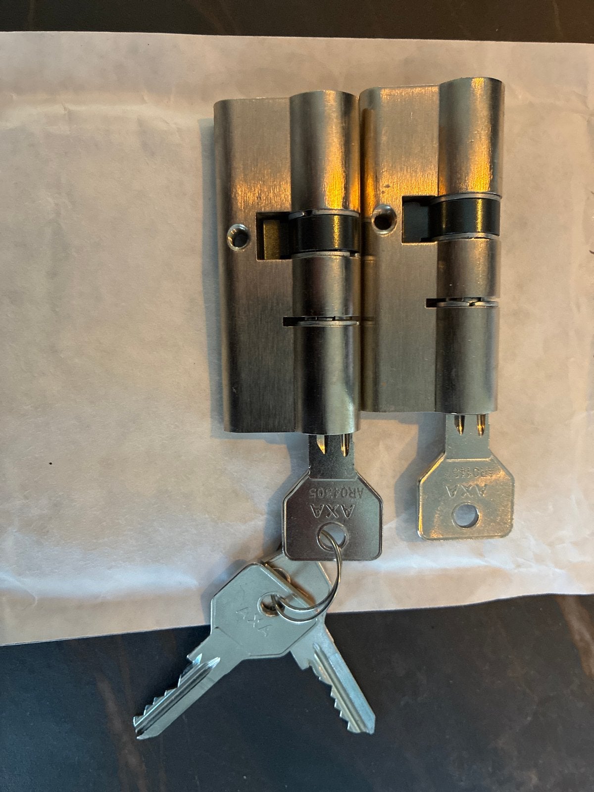 AXA Hele Knopcilinder Security SKG 2 ** 30/45mm, Doe-het-zelf en Verbouw, Ophalen of Verzenden, Zo goed als nieuw, Rvs, Slot