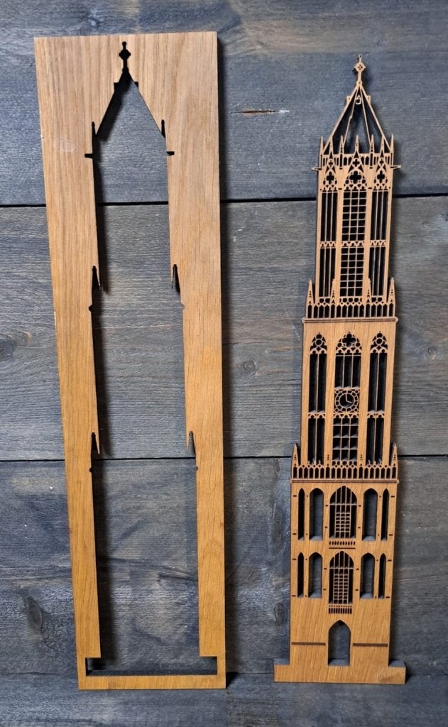 houten wanddecoratie. Domtoren Utrecht, Hout, Decoratieobject, Ophalen of Verzenden, Zo goed als nieuw