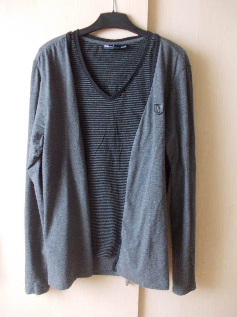 Prachtig vest met shirt van Coolcat, maat M, Zo goed als nieuw, Coolcat, Grijs, Ophalen