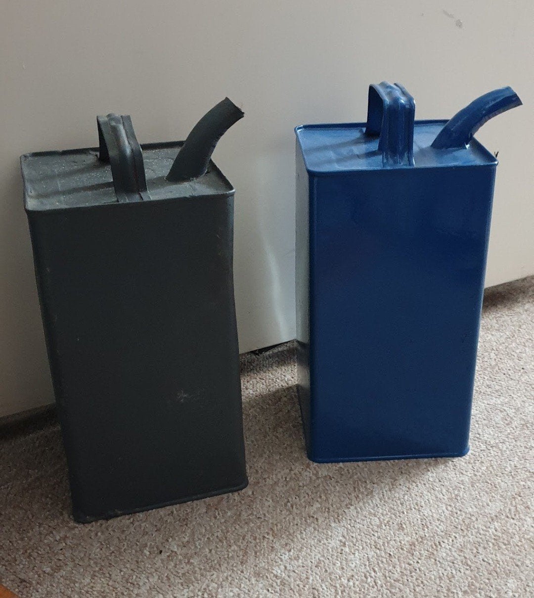 2x 1949 ESSO petroleum kan metaal 5L vierkant jerrycan tank, Ophalen of Verzenden, Gebruikt