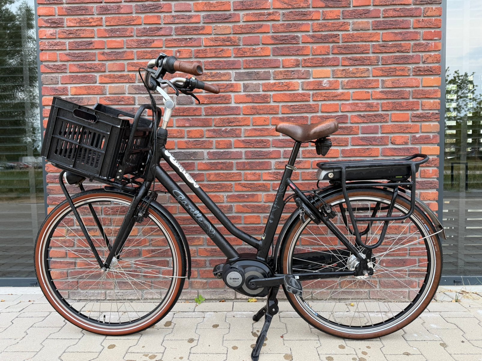 Hippe Gazelle Miss Grace HMb met bosch middenmotor, Fietsen en Brommers, Elektrische fietsen, Ophalen, Zo goed als nieuw, 50 km per accu of meer