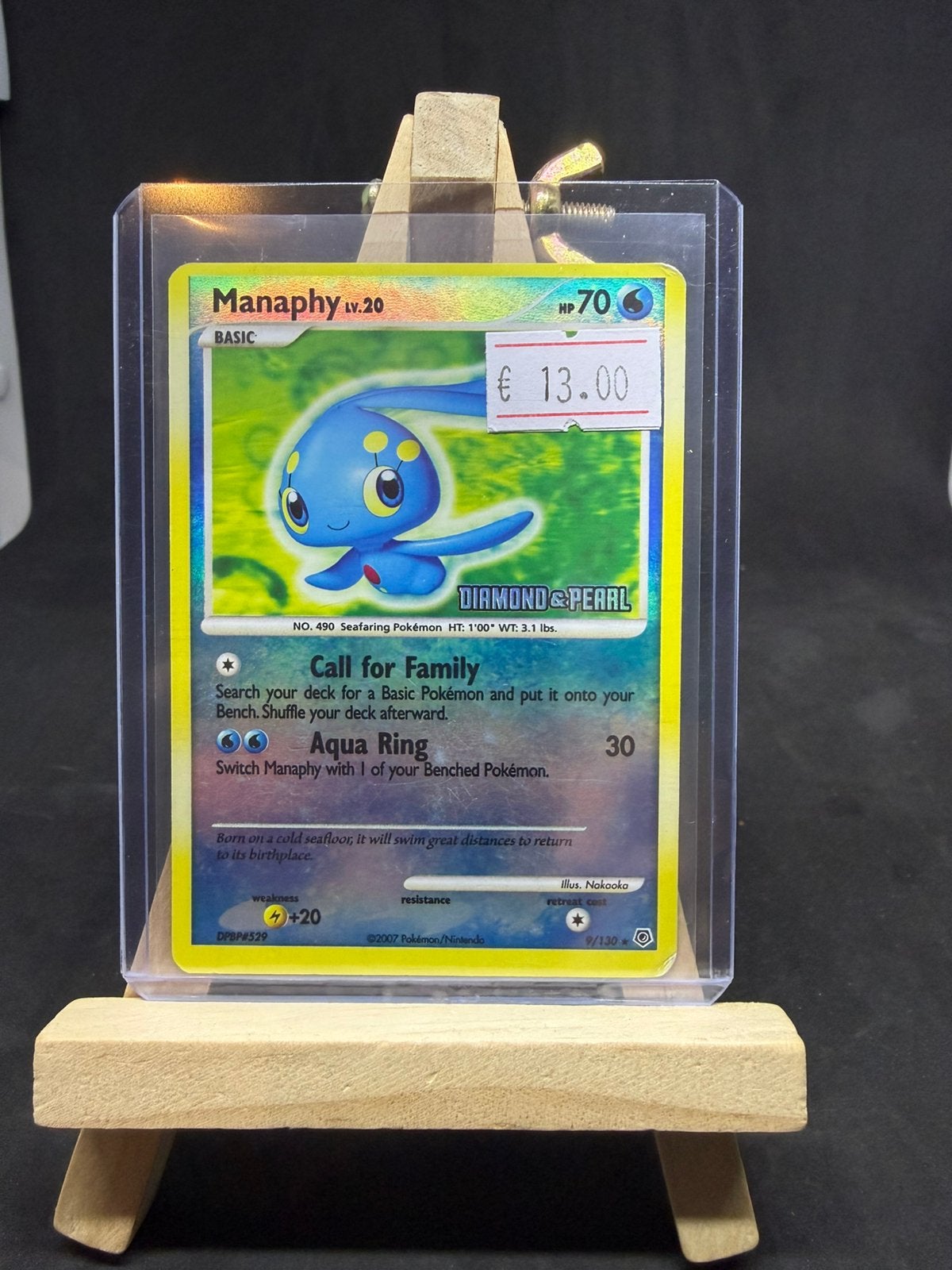Manaphy lv.20 9/130 burger king stamped gd/lp, Ophalen of Verzenden, Zo goed als nieuw