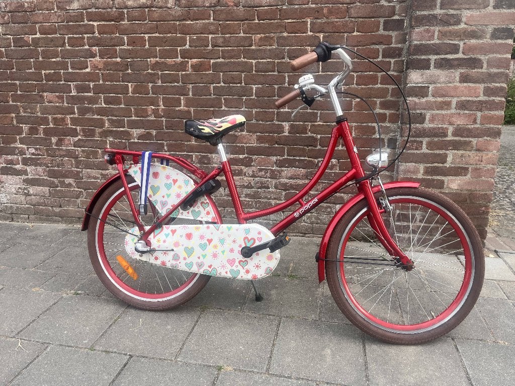 Rode Popal meisjesfiets 22 inch, Ophalen, Terugtraprem, 22 inch, Gebruikt
