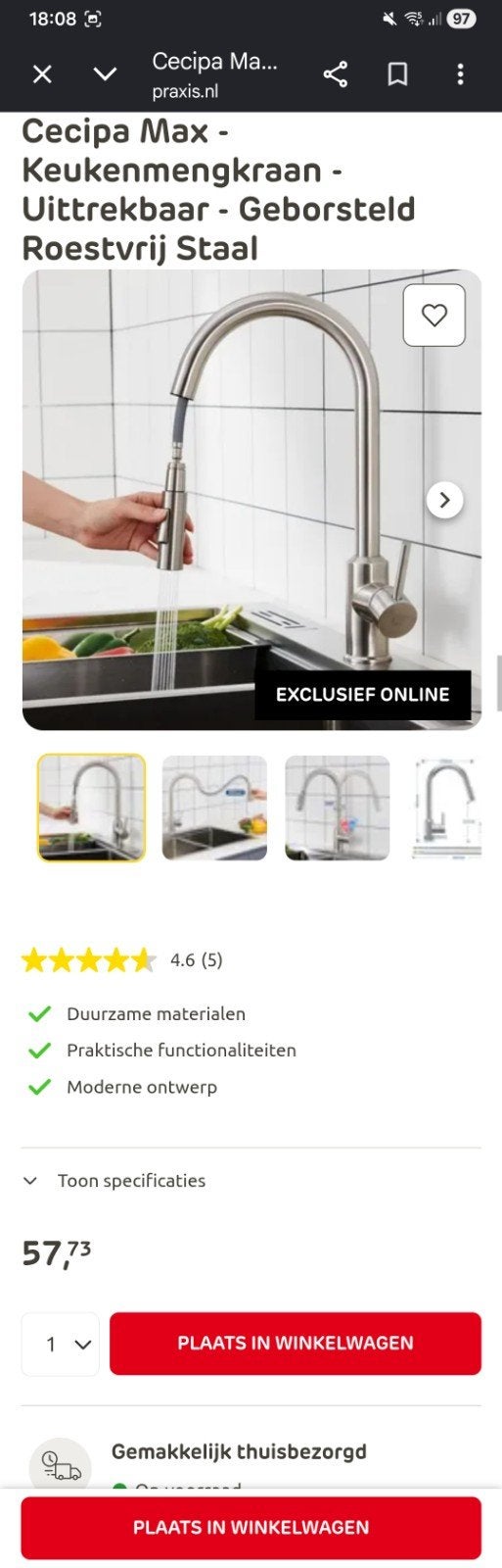 Nieuwe keukenkraan in doos, Ophalen of Verzenden, Nieuw