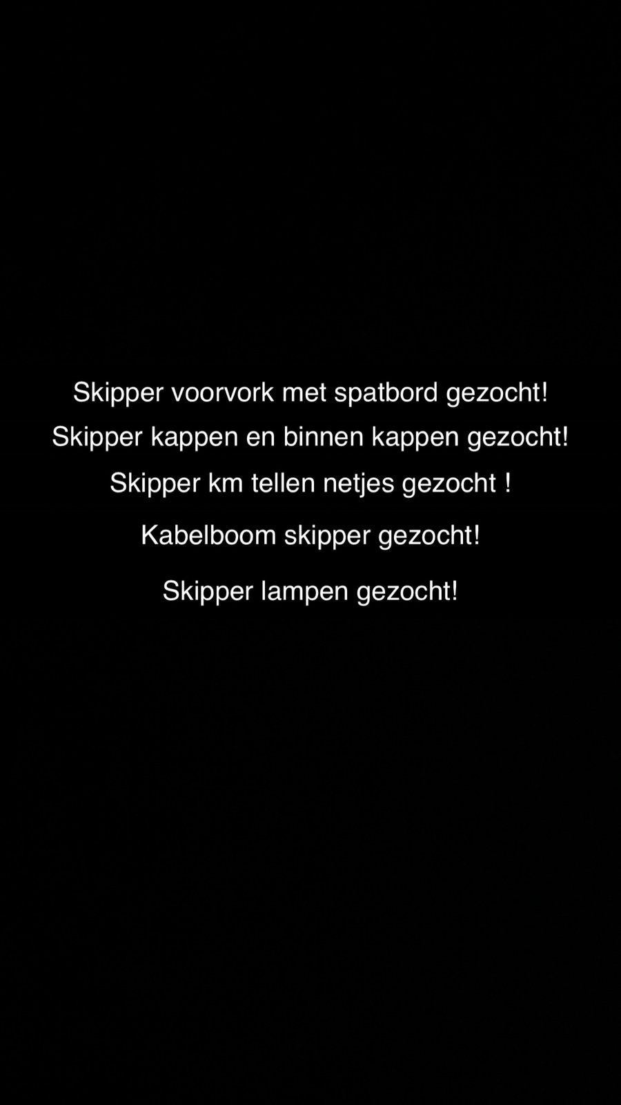 Skipper onderdelen gezocht