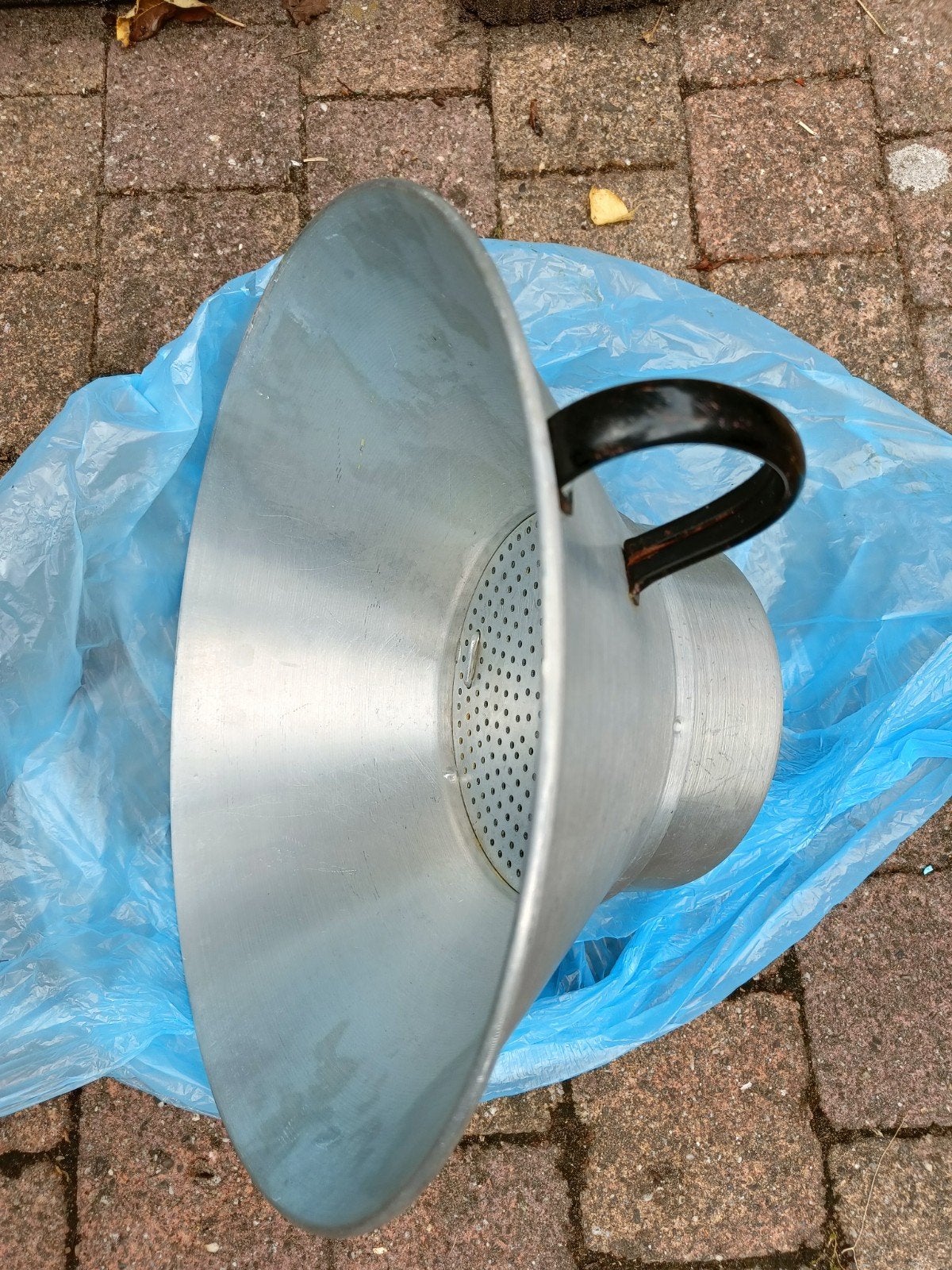 Frites lekbak, frituurvergiet., Zilver, Ophalen of Verzenden, Metaal, Overige merken