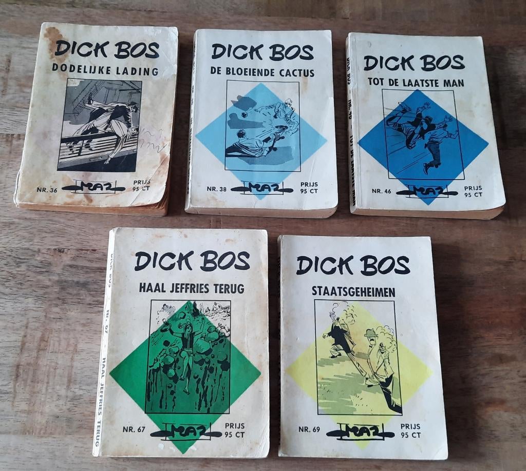 Dick Bos stripboeken, Boeken, Stripboeken, Gelezen, Alfred Mazure, Ophalen of Verzenden, Meerdere stripboeken