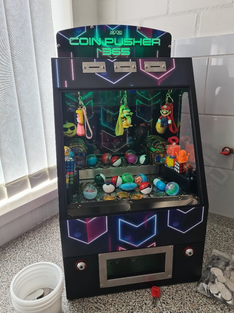 Munten Kermis Schuiver Bartop Mode - Coin Pusher 365, Overige munten, Ophalen, Zo goed als nieuw, Met sleutels