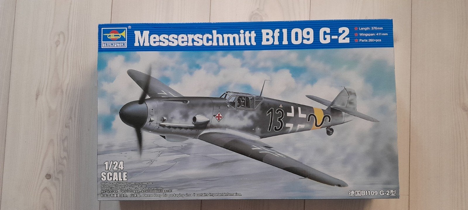 1/24 Bf109 G-2 met update., Ophalen of Verzenden, Nieuw, Groter dan 1:72, Overige merken