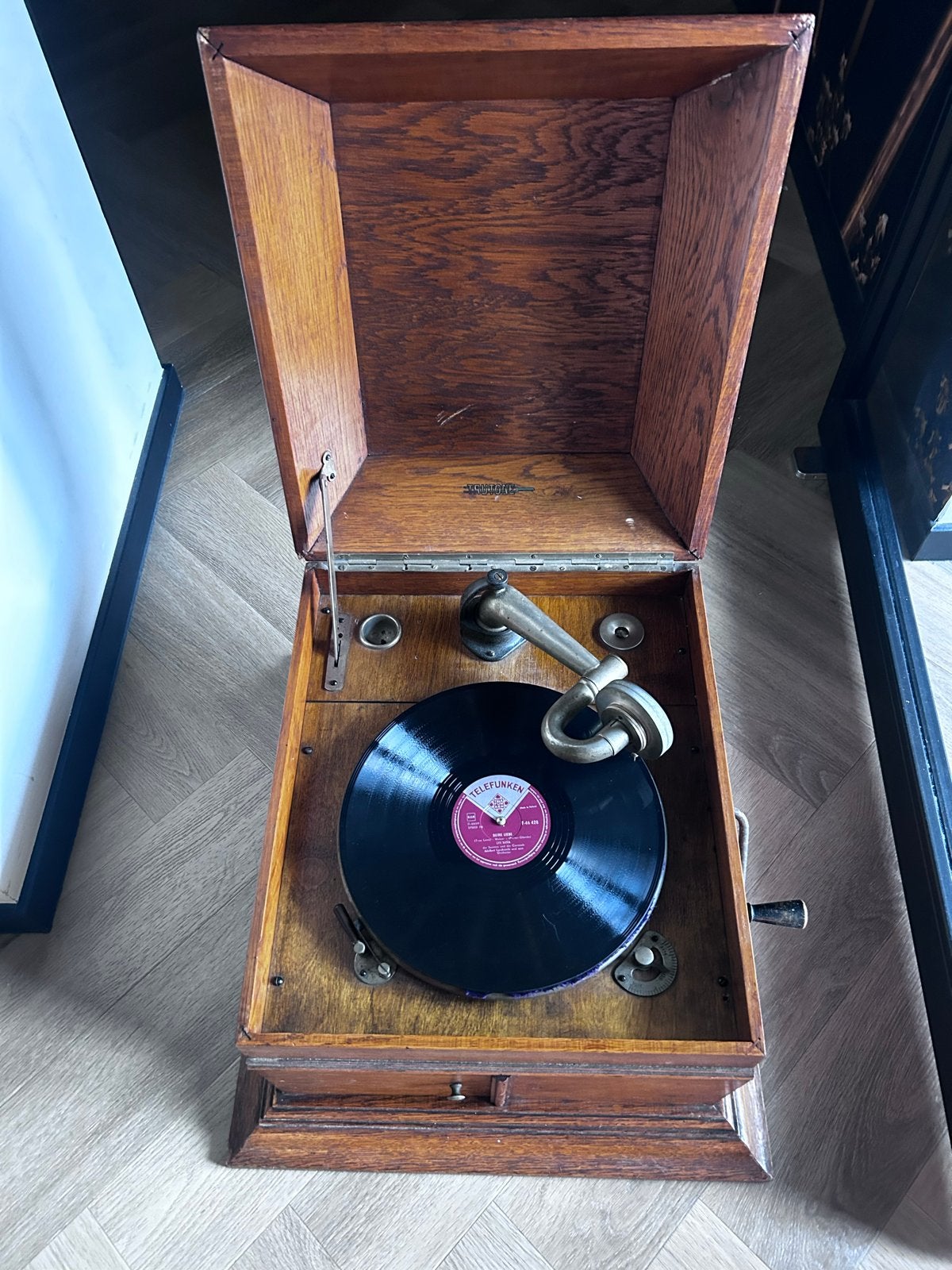 Antieke Trutone 78toeren Platenspeler met Houten Kast, Audio, Tv en Foto, Platenspelers, Ophalen, Gebruikt, Platenspeler, Overige merken