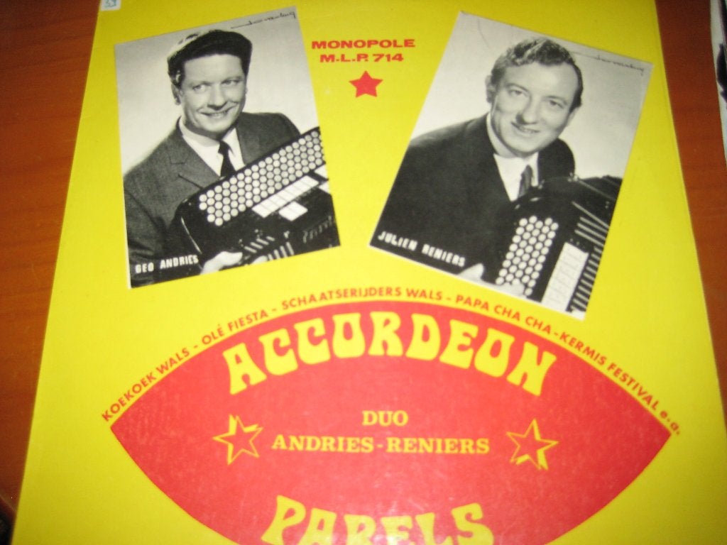 LP, Accordeon Parels, Duo Andries + Reniers, Ophalen of Verzenden, Zo goed als nieuw, LP