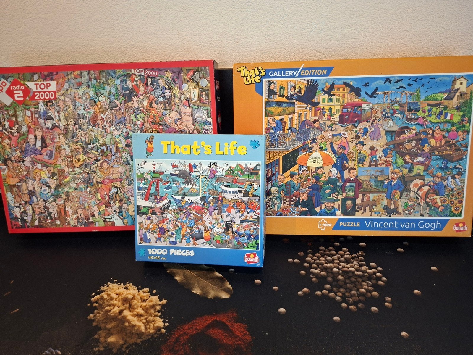 3 Puzzels, Ophalen, 500 t/m 1500 stukjes, Zo goed als nieuw
