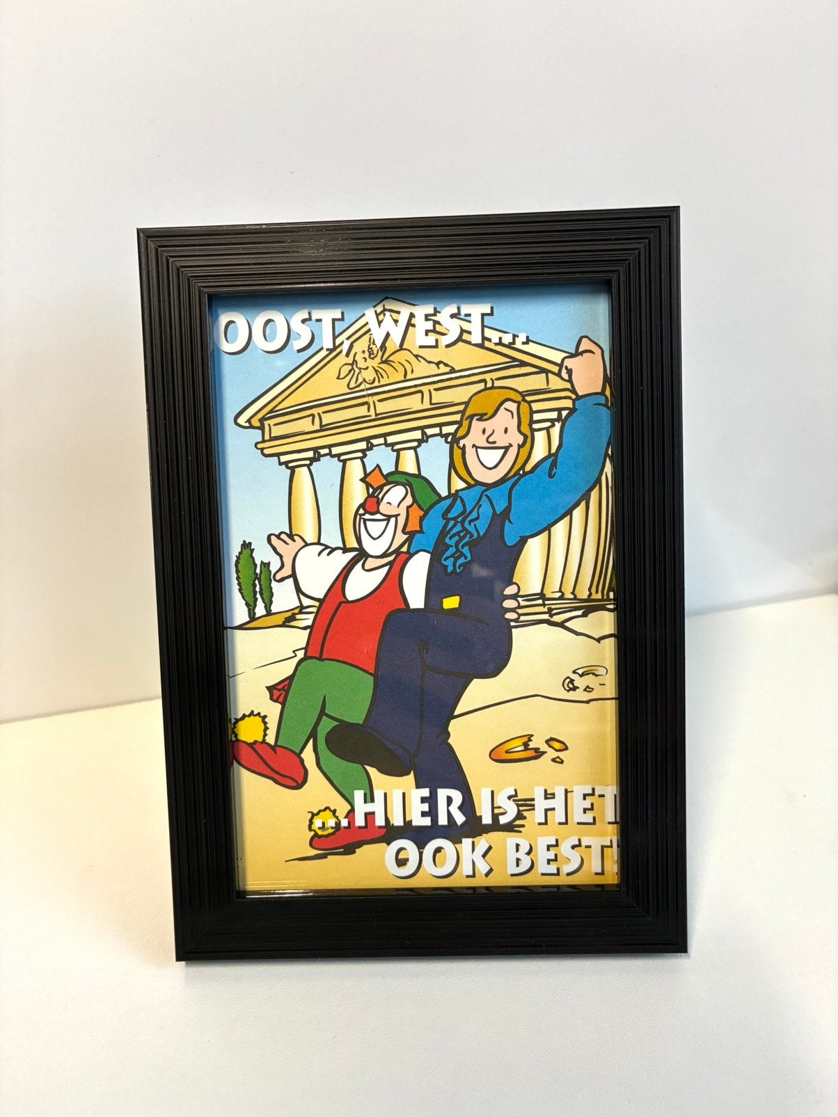 Ingelijste Bassie en Adriaan kaart oost West, Verzamelen, Overige Verzamelen, Ophalen of Verzenden, Zo goed als nieuw