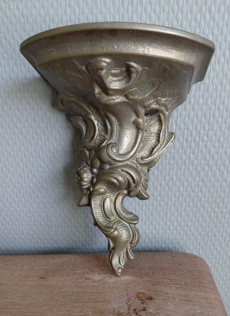 Messing wandconsole / ornament – brocante / vintage, Ophalen of Verzenden, Koper of Brons