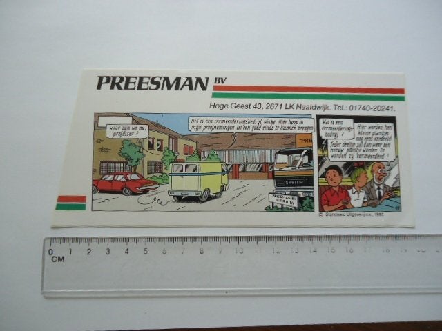 sticker 1987 Suske Wiske PREESMAN bv standaard uitgeverij, Verzenden, Zo goed als nieuw, Sport
