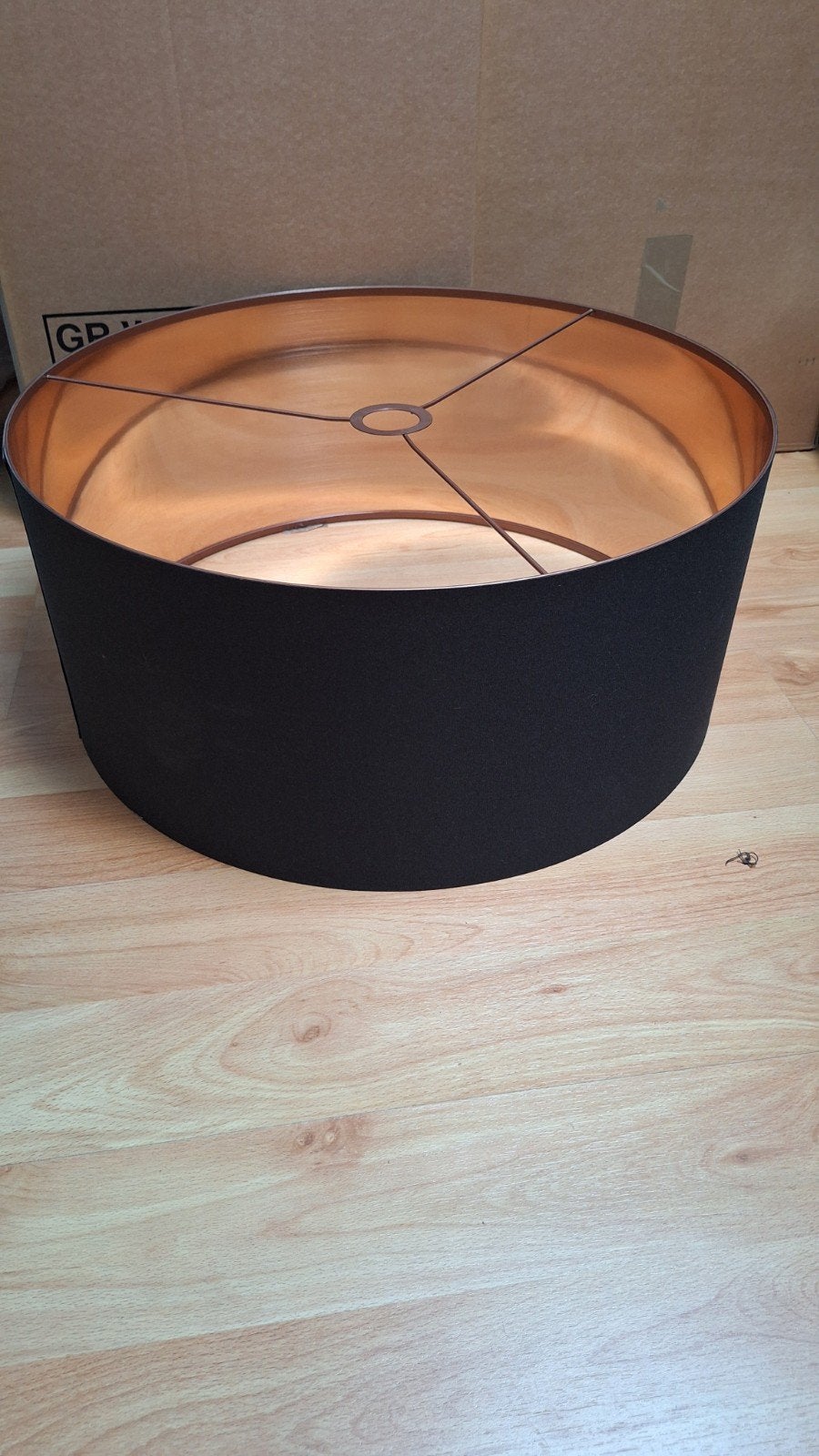 Hanglamp zwart met goud - Inclusief peertje, Ophalen, 24 cm, 53 cm, Zwart