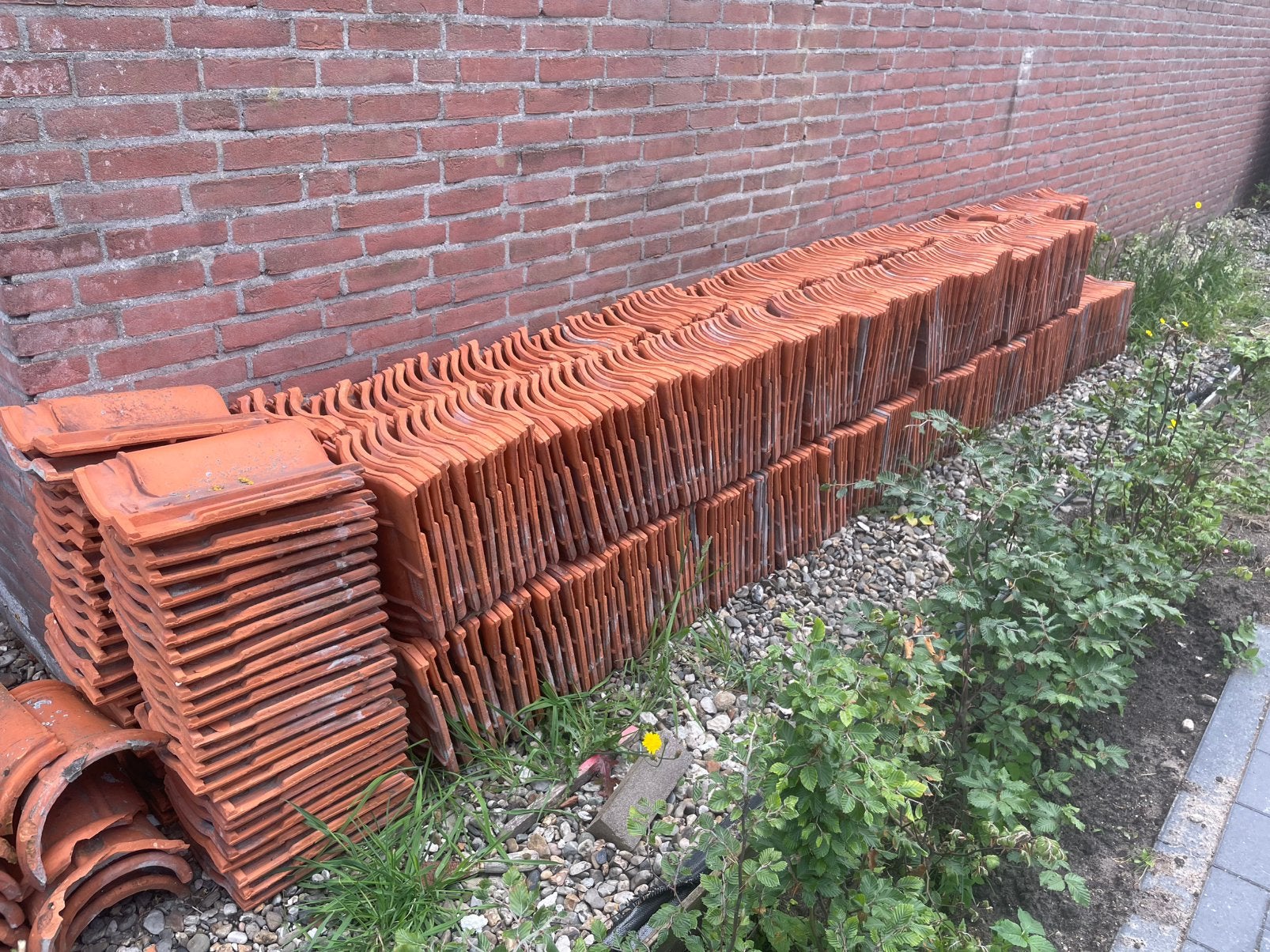 Jos kurstjens gebakken rode dakpannen, Gebruikt, Steen of Klei, Ophalen of Verzenden, 15 m² of meer