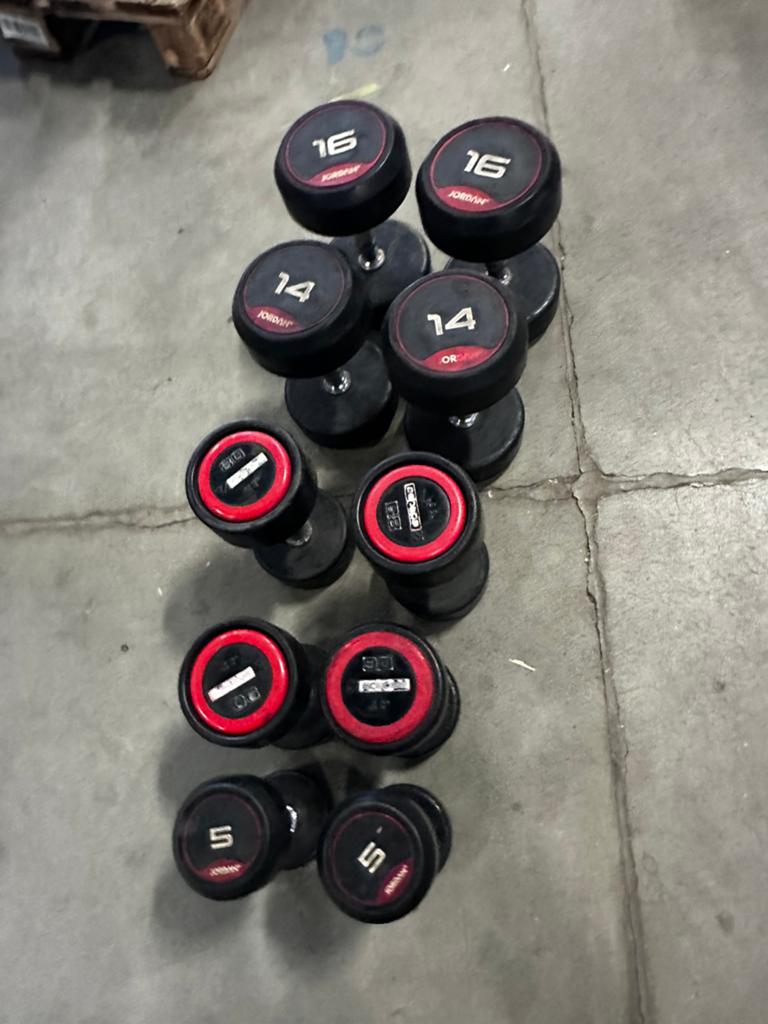 Vaste Dumbells 2x5kg ,2x6kg,2x8kg,2x14kg,2x16kg, Ophalen, Gebruikt, Dumbbell