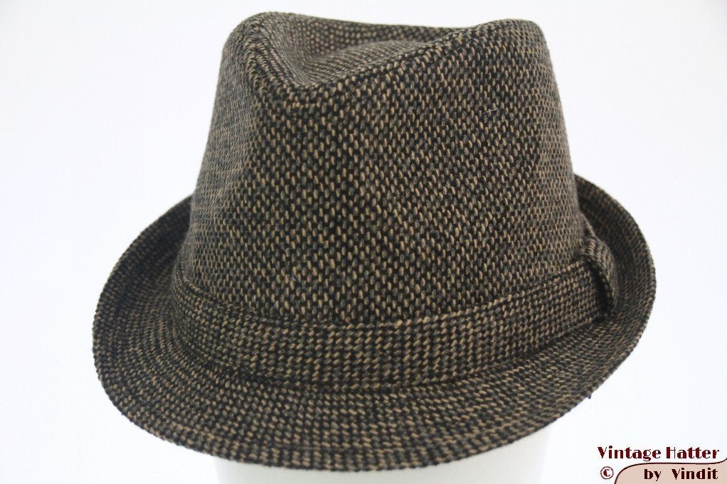Gleufhoed Trilby Hawkins tweed-stijl grijs beige 57 nieuw, Hoed, Nieuw, Heath Road, Skegness Lincolnshire (UK), Ophalen of Verzenden