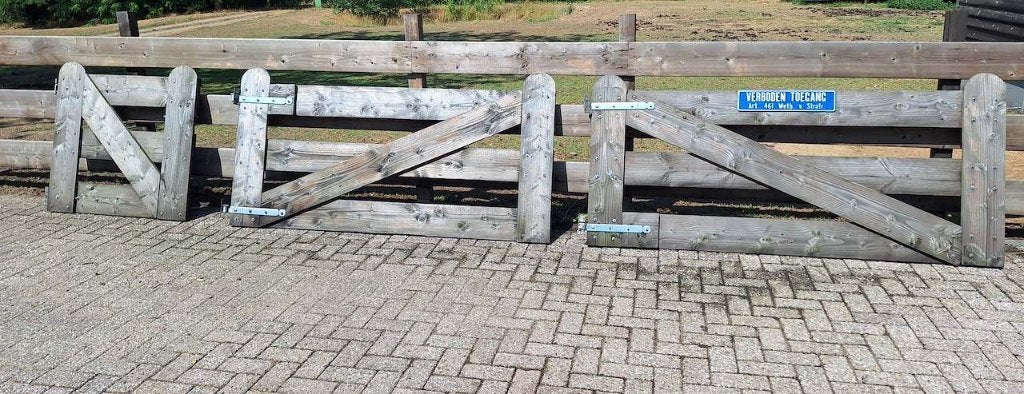 3 x weidehek Douglas hout met duimhengen, Ophalen, Zo goed als nieuw, Hout, Tuinhek