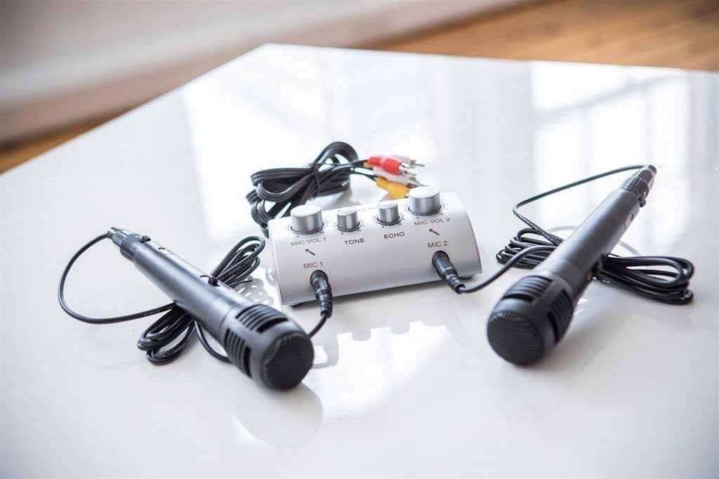 Karaoke mixerkit met 2 microfoons, Mixer, ., Nieuw, Ophalen of Verzenden