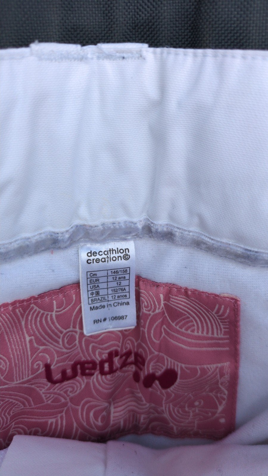 Witte Wed'ze skibroek, maat 146/158 (12 jaar), Broek, Ophalen of Verzenden, Maat 34 (XS) of kleiner, Gedragen