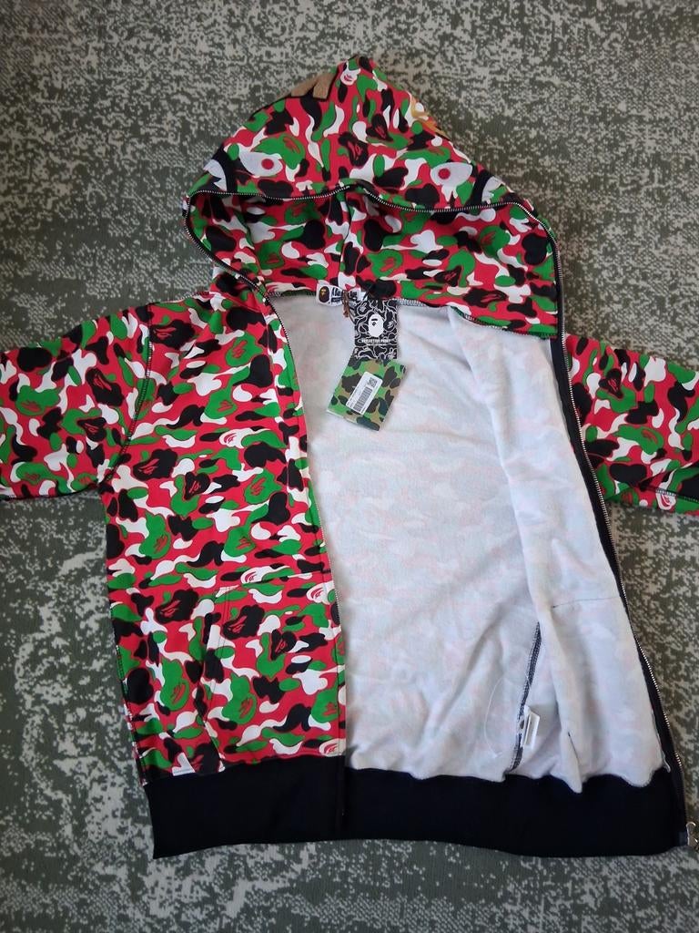 BAPE Hoodie camouflage rood groen zwart, Ophalen of Verzenden